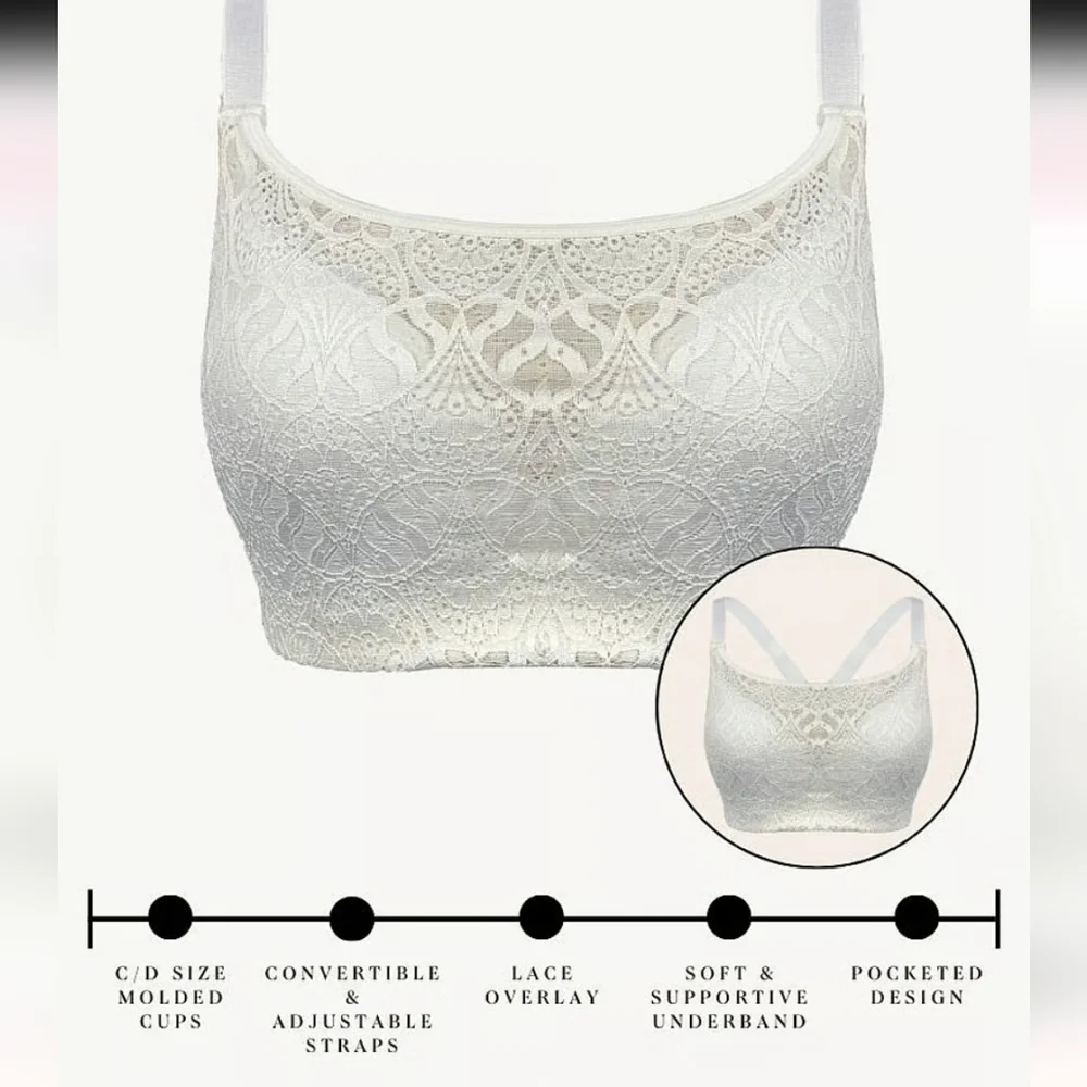 AnaOno Carrie Ivory Molded Cup Mastectomy Bra, Medium 34 C